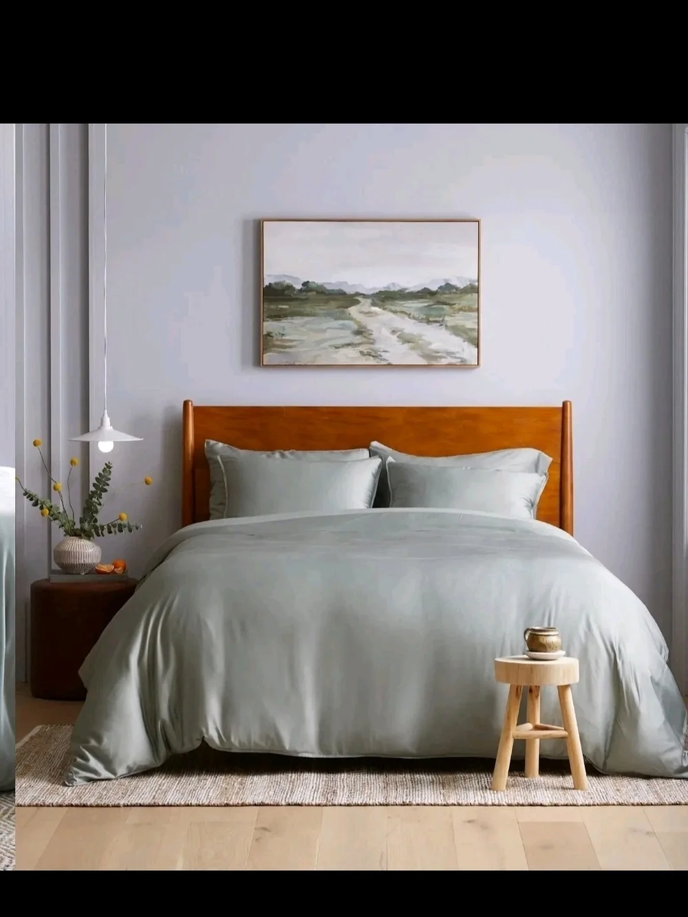Quince Bamboo Duvet Cover in Full / Queen in Eucalyptus, NWOT